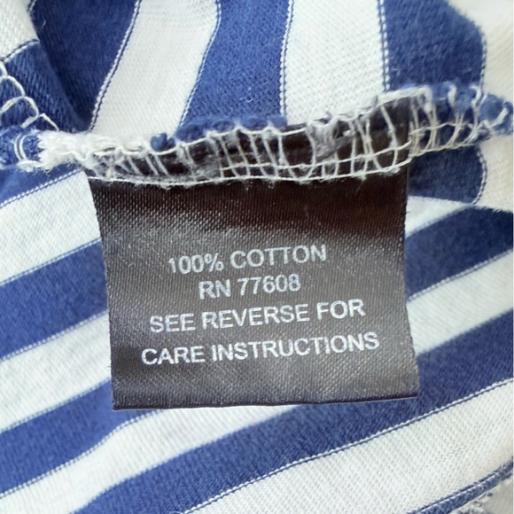 J. Peterman North Sea Navy Striped Tee - Blue and White Long Sleeve Size XL - Picture 7 of 8